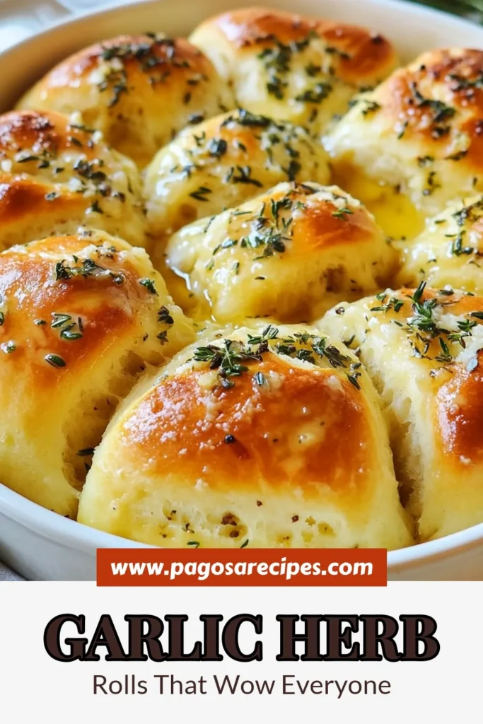Indulge in these irresistible Garlic Herb Pull-Apart Rolls, the ultimate solution for your bread cravings! This easy garlic roll recipe creates fluffy herb rolls that are perfect for any meal or gathering. With the delicious combination of garlic and fresh herbs, these homemade pull-apart rolls will be a hit! Try this pull-apart bread recipe today for a delightful side. Don’t forget to save for later! #GarlicHerbRolls #EasyGarlicRolls #HomemadeBread #PullApartBread