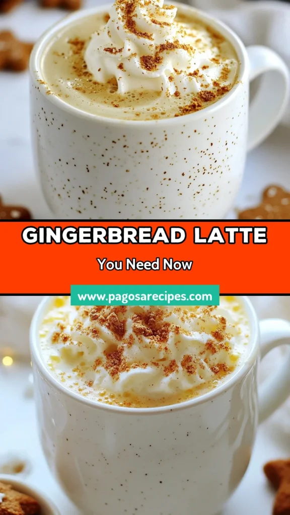 Warm up your winter with this delightful Gingerbread Latte recipe! Discover how to create a homemade Gingerbread Latte that perfectly blends espresso, spiced milk, and festive flavors. This cozy winter beverage is an ideal choice for holiday coffee recipes or as a comforting spiced coffee drink. Treat yourself to the magic of this seasonal favorite today! Save this recipe and make every sip special. #GingerbreadLatte #HolidayRecipes #CozyDrinks #HomemadeCoffee
