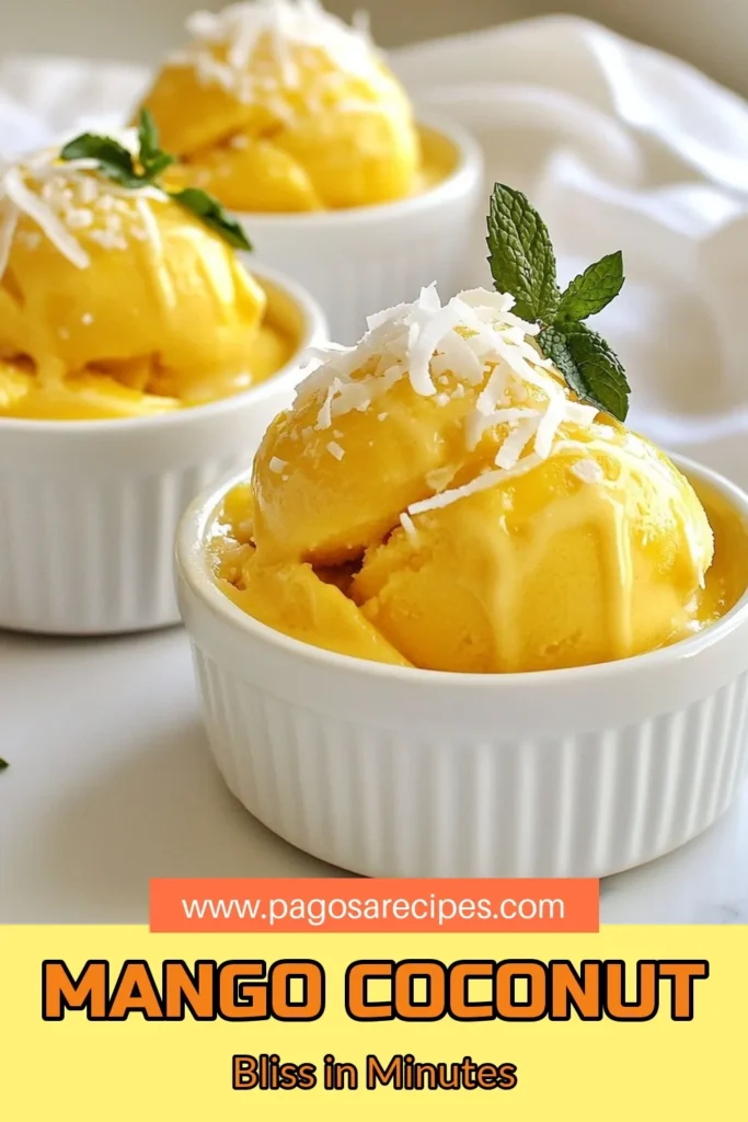 Indulge in the refreshing goodness of Mango Coconut Nice Cream, a delightful vegan nice cream recipe perfect for hot summer days. This dairy-free ice cream is an easy mango dessert that's both healthy and satisfying. With just a few simple ingredients, you can whip up this creamy treat in no time. Beat the heat with this delicious healthy summer treat today! Save this recipe for later! #MangoCoconutNiceCream #DairyFreeIceCream #HealthySummerTreats #EasyMangoDessert