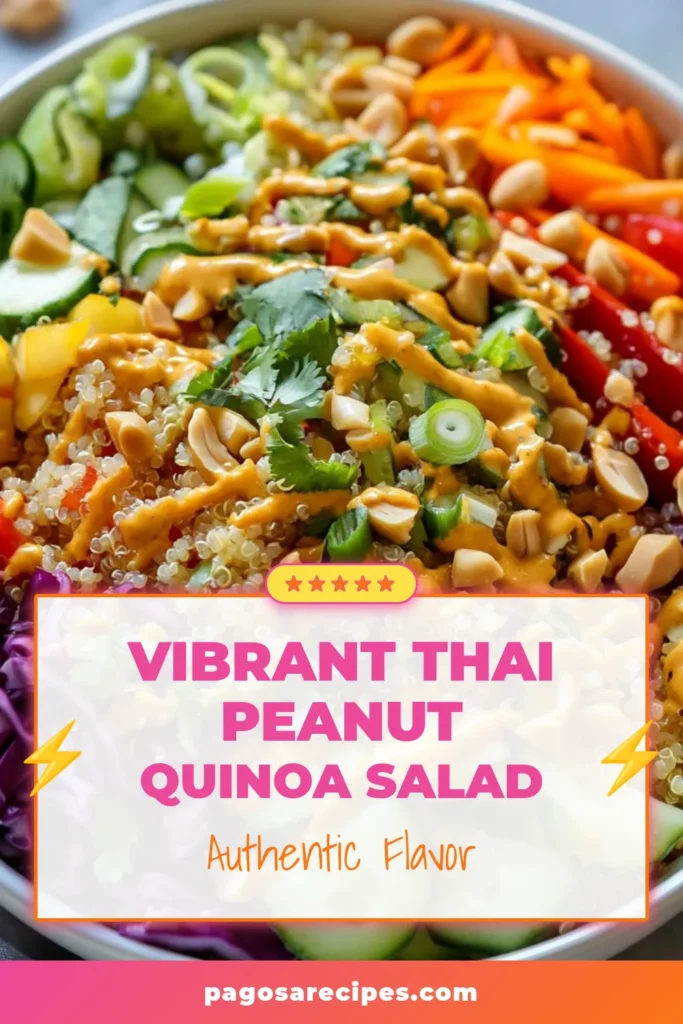 Discover the delightful flavors of our Thai Quinoa Salad! This healthy quinoa salad features a creamy peanut dressing recipe that’s perfect for a quick lunch or dinner. Packed with fresh veggies and topped with crunchy peanuts, this vegetarian Thai salad is not only nutritious but also incredibly satisfying. Try this quinoa salad with peanut butter for a delicious twist! Save and enjoy this recipe! #ThaiQuinoaSalad #PeanutDressingRecipe #HealthyQuinoaSalad #VegetarianThaiSalad