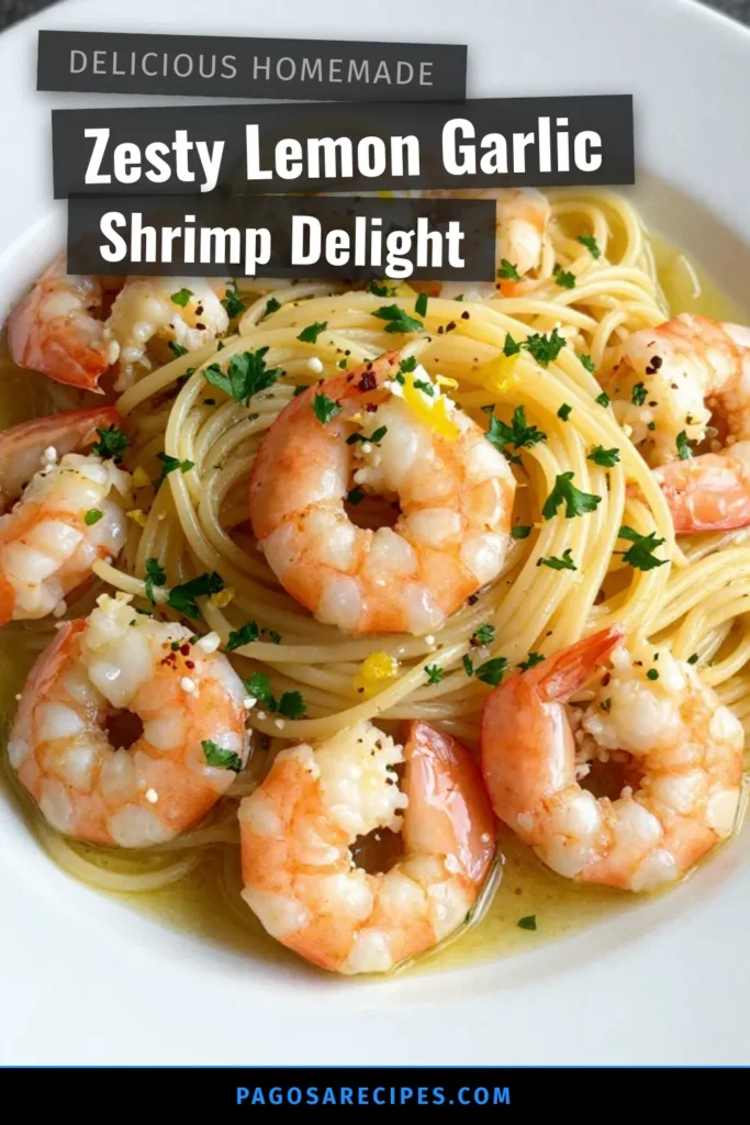 Looking for a quick shrimp pasta recipe? Try this Lemon Garlic Shrimp Pasta! This easy seafood pasta dish combines zesty flavors and tender shrimp for a delicious meal in just 25 minutes. Perfect for busy weeknights, this flavorful pasta with shrimp is sure to impress. Serve it with grated Parmesan for an extra touch. Save this zesty shrimp linguine recipe now for your next dinner! #ShrimpPasta #SeafoodRecipes #QuickDinner #PastaDish