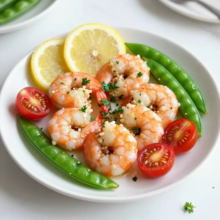 - 1 pound large shrimp, peeled and deveined - 4 tablespoons unsalted butter, melted - 4 cloves garlic, minced - 1 teaspoon paprika - 1 teaspoon Italian seasoning - Salt and pepper to taste - 1 cup cherry tomatoes, halved - 1 cup snap peas or green beans - 1 lemon, sliced - Fresh parsley, chopped for garnish - 4 pieces of aluminum foil (about 12x12 inches each) When making garlic butter shrimp foil packs, you need fresh and simple ingredients. Large shrimp are the star of the dish. They should be peeled and deveined for easy cooking. The butter adds richness, while garlic gives a strong flavor. Paprika and Italian seasoning boost the taste, making it more exciting. Salt and pepper are key to bring all the flavors together. Cherry tomatoes add sweetness and color, while snap peas or green beans provide a nice crunch. Lemon slices bring brightness and acidity, balancing the rich butter. Lastly, chopped parsley adds a pop of color and freshness. You will need foil to wrap everything up tight. This keeps the steam in and ensures even cooking. Gather all these ingredients, and you're ready to create a quick and tasty meal! {{ingredient_image_1}} Start by preheating your grill or oven to 400°F (200°C). This high heat cooks the shrimp quickly. If using a grill, make sure it is clean and ready. An even heat helps the shrimp cook perfectly. In a mixing bowl, combine melted butter, minced garlic, paprika, Italian seasoning, salt, and pepper. Stir until well mixed. The butter gives flavor and helps the shrimp stay moist. This sauce is key to tasty shrimp. Take a piece of aluminum foil, about 12x12 inches. Place a portion of the shrimp mixture in the center. Add halved cherry tomatoes, snap peas, and lemon slices on top. These veggies add color and crunch. Fold the sides of the foil over the mixture, creating a tight seal. This keeps in the steam while cooking. Place your foil packs on the grill or in the oven. Cook for 10-12 minutes until the shrimp turn pink and opaque. You can check by carefully opening one pack. Be cautious of steam when opening. Once cooked, remove the packs from heat and let them rest for a minute. This lets the flavors deepen. Before serving, sprinkle fresh parsley on top. This adds a nice touch and flavor. Enjoy your garlic butter shrimp foil packs! To cook shrimp just right, start with fresh or thawed shrimp. Avoid overcooking them, as they become tough. Cook until they turn pink and opaque. This usually takes around 10-12 minutes in the foil packs. You can check them at the 8-minute mark. If they look bright pink and curl slightly, they are done. To boost flavor, try adding lemon zest or a splash of hot sauce. A sprinkle of red pepper flakes adds heat without overpowering the dish. Fresh herbs, like basil or thyme, can also enhance the taste. Mix these ingredients into the garlic butter sauce for a flavor boost. You can switch up the spices too. Try chili powder or cumin for a different kick. For the best texture, pick vegetables that cook quickly. Cherry tomatoes and snap peas are great choices. You can also use green beans or bell peppers. Just cut them into small pieces for even cooking. If you like, add zucchini or asparagus for more variety. Make sure to toss all vegetables in the garlic butter sauce for added flavor. Pro Tips Fresh Shrimp is Best: Whenever possible, use fresh shrimp for the best flavor and texture. If using frozen shrimp, ensure they are fully thawed and patted dry before cooking. Customize Your Veggies: Feel free to swap out the vegetables based on your preference or seasonal availability. Zucchini, bell peppers, or asparagus make great alternatives! Watch the Cooking Time: Keep an eye on the shrimp while cooking. Overcooking can lead to rubbery shrimp, so remove them from the heat as soon as they turn pink and opaque. Seal the Foil Packs Well: Make sure to create a tight seal with the foil packs to trap the steam. This helps cook the shrimp and veggies evenly and keeps them juicy. {{image_2}} If shrimp isn't your thing, you can switch to chicken or fish. Chicken breast works well. Just cut it into small pieces. Salmon or tilapia are great fish choices too. These proteins also soak up the garlic butter sauce. Adjust cooking time based on the protein used. Chicken may need a bit longer, about 15-20 minutes. Want a meat-free option? You can make a veggie-only foil pack. Use a mix of your favorite vegetables. Bell peppers, zucchini, and asparagus are all great choices. Toss them in the garlic butter sauce like you do with shrimp. Cook the veggie packs for about 10-12 minutes. This will keep them crisp and tasty. You can change the flavor of your dish easily. Add a splash of soy sauce for an Asian twist. Or squeeze in lime juice for a fresh kick. Try adding fresh herbs like cilantro or basil to the mix. Each change gives you a new way to enjoy your meal. Don't be afraid to experiment with spices! After enjoying your garlic butter shrimp foil packs, you may have some leftovers. To store them, let the packs cool down first. Then, transfer the shrimp and veggies to an airtight container. Keep them in the fridge for up to three days. Make sure to cover them well to prevent drying out. When you're ready to enjoy your leftovers, reheating is simple. You can use a microwave or the oven. If using a microwave, place the shrimp in a bowl and cover it. Heat for about one to two minutes. Stir halfway to ensure even heating. If you prefer the oven, preheat it to 350°F (175°C). Place the shrimp on a baking tray and cover with foil. Heat for about 10 minutes, or until warmed through. If you want to save your shrimp for later, freezing is a great option. Pack the cooled shrimp and veggies in freezer-safe bags or containers. Remove as much air as possible to prevent freezer burn. You can freeze them for up to three months. When you're ready to eat, thaw them in the fridge overnight before reheating. You cook shrimp foil packs for 10 to 12 minutes. The heat should be at 400°F (200°C). This time is perfect for the shrimp to turn pink and opaque. If you cook them too long, they may become tough. Yes, you can use frozen shrimp. Just make sure to thaw them first. You can do this by placing them in cold water for about 15-20 minutes. After thawing, pat them dry with a paper towel. This will help the garlic butter sauce stick better. You can use many seasonings. Try lemon zest for a fresh kick. Cayenne pepper can add heat, while dill gives a nice herb flavor. You can also use Old Bay seasoning for a seafood twist. Feel free to get creative with your spices! Shrimp are cooked when they turn pink and opaque. They should curl into a "C" shape. If they form an "O," they may be overcooked. An internal temperature of 120°F (49°C) is ideal. Always check to make sure they are done before serving. This blog post explored making delicious shrimp foil packs. We covered the ingredients, step-by-step instructions, and tips for perfect cooking. You learned about variations and how to store leftovers too. Using simple steps, you can create a tasty meal. Experiment with flavors and enjoy your cooking! Shrimp foil packs are fun and easy, perfect for any gathering or dinner. Try this recipe, and elevate your cooking skills today.