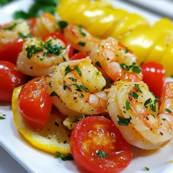 - 1 pound large shrimp, peeled and deveined - 4 cloves garlic, minced - 2 tablespoons olive oil - 1 teaspoon paprika - 1 teaspoon red pepper flakes (optional) - Zest and juice of 1 lemon - 1 cup cherry tomatoes, halved - 1 bell pepper, sliced (any color) - 1 teaspoon dried oregano - Salt and pepper to taste - Fresh parsley, chopped (for garnish) Gather these fresh ingredients before you start. Using large shrimp makes a big difference in taste and texture. The garlic adds a punch, while lemon brings brightness. Olive oil keeps everything moist. Paprika and red pepper flakes give it a nice kick. Cherry tomatoes and bell peppers add color and sweetness. Oregano rounds out the flavor. Don't forget the salt and pepper to enhance all these great tastes. When you're ready to cook, make sure you have fresh parsley on hand for garnish. It not only looks nice but adds a fresh taste. This simple mix of ingredients will create a dish full of flavor. The best part? You can prep it all in about 10 minutes! {{ingredient_image_1}} - Preheat your grill to medium-high heat or set your oven to 400Β°F (200Β°C). - In a large bowl, mix the shrimp, minced garlic, olive oil, paprika, and red pepper flakes if you want some heat. Add the lemon zest and juice. Toss it all to coat the shrimp well. - Cut four large pieces of aluminum foil, about 12x12 inches each. This will hold all your tasty ingredients. - Divide the shrimp mixture evenly among the four foil pieces. Place it in the center of each piece. - Add the halved cherry tomatoes and sliced bell pepper on top. Sprinkle dried oregano, salt, and pepper over everything. - Fold the sides of each foil pack over the shrimp and veggies. Seal the edges tightly so no steam escapes. - Place the foil packs on your grill or baking sheet. Cook for about 10-15 minutes. The shrimp should turn opaque and be fully cooked. - Once done, carefully open the packs. Be careful of the hot steam! Garnish with chopped fresh parsley before serving. To cook Lemon Garlic Shrimp Foil Packs, you have two great options: grilling or baking. Both methods work well. - Grilling: Preheat your grill to medium-high heat. Cook the foil packs directly on the grill for 10-15 minutes. This gives the shrimp a nice smoky flavor. - Baking: Preheat your oven to 400Β°F (200Β°C). Lay the foil packs on a baking sheet. Bake them for the same time as grilling. To avoid overcooking shrimp, keep an eye on the cooking time. Shrimp cook quickly. They turn pink and opaque when done. If you cook them too long, they become rubbery. Presentation matters, even with foil packs. You can serve them right on the plate for a rustic touch. Or, open the packs carefully and transfer the shrimp and veggies to a platter. For an extra zing, squeeze more lemon juice over the dish just before serving. This brightens up the flavors. As for side dishes, try serving the shrimp with: - Rice or quinoa - A fresh green salad - Grilled vegetables These sides balance the dish and make a complete meal. Enjoy! Pro Tips Freshness is Key: Use the freshest shrimp possible for the best flavor and texture. Fresh shrimp will have a slightly sweet smell, while old shrimp may smell fishy. Customize Your Veggies: Feel free to swap in your favorite vegetables! Zucchini, asparagus, or even corn can complement the shrimp beautifully. Watch the Cooking Time: Shrimp cook quickly, so keep an eye on them to avoid overcooking. They should be opaque and firm to the touch when done. Experiment with Seasonings: Try adding herbs like thyme or basil, or spices like cumin or coriander, to give your dish a unique twist. {{image_2}} You can change the protein in this dish to suit your taste. If you want to try fish, cod or tilapia works well. Chicken is another great choice. Cut it into small pieces and follow the same steps. For veggies, feel free to mix it up. Zucchini adds a nice texture. Broccoli is another option that pairs great with shrimp. Just make sure to chop them small for even cooking. To boost the flavor, think about adding new spices or herbs. A pinch of cayenne can add heat. Fresh basil or cilantro can add freshness to your packs. You can also add creamy sauces. A little Alfredo sauce or cream cheese can make it richer. Cheese, like feta or mozzarella, can also add a nice touch. Just sprinkle it on top before sealing the foil. These variations can make your Lemon Garlic Shrimp Foil Packs even more exciting! To keep leftover Lemon Garlic Shrimp Foil Packs fresh, store them in the fridge. Place the cooled packs in an airtight container. This helps lock in flavors and moisture. You can also wrap the foil packs tightly if you prefer. The shrimp and veggies stay good for up to three days in the refrigerator. If you have shrimp before cooking, keep them in the coldest part of your fridge. Use them within one day for the best taste. Always check for freshness before cooking. When itβs time to heat up your leftovers, you want to keep them tasty. The best way is to use the oven or a grill. Preheat your oven to 350Β°F (175Β°C). Place the foil pack on a baking sheet and heat for about 10 minutes. This warms the shrimp without drying them out. If you use the grill, place the pack over low heat. This method is great for reheating while keeping the flavors intact. Just make sure to check that the shrimp are heated all the way through. For some extra zest, squeeze fresh lemon juice over the shrimp just before serving. This adds a bright flavor that makes the dish feel fresh again. How long to cook shrimp in foil? Cook shrimp in foil for about 10 to 15 minutes. The shrimp will turn opaque when done. Can I make Lemon Garlic Shrimp Foil Packs in the oven? Yes, you can use the oven. Preheat it to 400Β°F (200Β°C). Cook the foil packs on a baking sheet. Is this recipe gluten-free? Yes, this recipe is gluten-free. All the ingredients are safe for a gluten-free diet. How do I know when shrimp are cooked? Shrimp are cooked when they turn pink and opaque. They should also curl into a "C" shape. This blog post covered a tasty Lemon Garlic Shrimp Foil Pack recipe. We explored key ingredients, step-by-step instructions, and helpful tips. You learned about using different proteins and flavors to make it your own. Plus, I shared smart storage and reheating tips to keep your meals fresh. These foil packs are quick and delicious for busy weeknights. Enjoy the bright flavors and easy cleanup. Cooking shrimp doesnβt have to be hard, and with these tips, youβll impress your family and friends. Letβs get cooking!