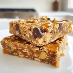 To make these tasty bars, you need simple ingredients. Here’s what to gather: - 2 cups rolled oats - 1/2 cup creamy peanut butter - 1/4 cup honey or maple syrup - 1/2 cup mashed ripe banana (about 1 large banana) - 1/4 cup brown sugar (packed) - 1/2 teaspoon vanilla extract - 1/2 teaspoon baking powder - 1/4 teaspoon salt - 1/2 cup dark chocolate chips (optional) - 1/4 cup chopped nuts (walnuts or almonds, optional) These ingredients work together to give you chewy and sweet bars. You can change the recipe to fit your taste. Try these options: - Use almond butter instead of peanut butter for a different flavor. - Swap honey for agave syrup for a vegan choice. - Add dried fruit like cranberries or raisins for extra sweetness. - Mix in seeds like chia or flax for added nutrition. These changes can make your bars unique and fun! Each bar gives you a good mix of nutrients. Here’s what one serving offers: - Calories: 150 - Protein: 4g - Carbohydrates: 23g - Dietary Fiber: 3g - Sugars: 7g - Fat: 6g These bars provide energy and are great for snacks or breakfast. {{ingredient_image_1}} 1. First, preheat your oven to 350°F (175°C). This makes sure the bars bake evenly. 2. Next, grease and line an 8x8-inch baking pan with parchment paper. Leave some paper to hang over the sides. This helps you lift the bars out later. 3. In a large bowl, mix 2 cups of rolled oats, 1/4 cup of packed brown sugar, 1/2 teaspoon of baking powder, and 1/4 teaspoon of salt. Stir well to blend all the dry ingredients. 4. In another bowl, combine 1/2 cup of creamy peanut butter, 1/4 cup of honey (or maple syrup), 1/2 cup of mashed ripe banana, and 1/2 teaspoon of vanilla extract. Mix until smooth and creamy. 5. Pour the wet mixture into the dry oat mixture. Stir until everything is combined. If you want, fold in 1/2 cup of dark chocolate chips and 1/4 cup of chopped nuts for extra flavor. 6. Now, transfer the mixture into your prepared pan. Spread it out evenly. Press down firmly with a spatula or your hands. This helps the bars hold their shape. 7. Bake in the preheated oven for 20-25 minutes. The edges should be golden brown, and the center should feel set. 8. Once done, take the pan out of the oven. Let it cool for about 10 minutes. Use the parchment paper to lift the bars out of the pan. 9. Let the bars cool completely on a wire rack. This helps them firm up. 10. When ready to serve, cut into squares. For a nice touch, stack the bars on a rustic wooden board. Drizzle with honey or sprinkle sea salt on top for a great finish. To get the right texture for your Peanut Butter Oatmeal Bars, follow these steps. Use rolled oats, not quick oats. Quick oats can make the bars too soft. The banana adds moisture, so make sure it’s ripe. A ripe banana mashes easily. If you want chewier bars, press the mixture down firmly in the pan. This helps the bars hold together better. Bake until the edges are golden brown. This gives a nice crisp outside while keeping the inside soft. To keep your bars fresh, store them in an airtight container. This helps them stay soft and tasty. You can also wrap them individually in plastic wrap. This makes grabbing a snack easy. If you want to keep them longer, freeze the bars. Just place them in a freezer bag. They can last up to three months in the freezer. When you’re ready to eat one, let it thaw at room temperature. Here are some mistakes to skip while making these bars. First, don’t skip the baking powder. It helps the bars rise and stay fluffy. Second, add salt to enhance the flavor. Too little salt makes them taste flat. Avoid over-mixing the wet and dry ingredients. Mixing too much can make the bars tough. Lastly, don’t cut them too soon. Letting them cool completely helps them set. This makes cutting easier and neater. Pro Tips Use Ripe Bananas: The riper the banana, the sweeter and more flavorful your bars will be. Look for bananas with brown speckles for optimal sweetness. Experiment with Nut Butters: While peanut butter is delicious, try using almond or cashew butter for a different flavor profile and health benefits. Store Properly: Keep your oatmeal bars in an airtight container at room temperature for up to a week, or refrigerate them for longer freshness. Customize Add-ins: Feel free to add dried fruits, seeds, or spices like cinnamon to the mixture for extra flavor and nutrition. {{image_2}} You can easily change these bars to fit your needs. If you want them nut-free, swap peanut butter for sunflower seed butter. For a lower sugar option, use a sugar substitute. You can also add dried fruit, like cranberries or raisins, for a chewy texture. Adjust the amounts based on what you like. This way, you can enjoy your bars while sticking to your diet. To make these bars even yummier, think about adding spices. A dash of cinnamon or nutmeg can give a warm taste. If you love chocolate, use chocolate almond butter instead of regular peanut butter. This adds a unique flavor twist. You might also try mixing in some cocoa powder for a rich chocolate kick. Each variation makes the bars special and fun to eat. For a vegan version, use maple syrup instead of honey. Make sure your oats are labeled gluten-free if you need them that way. You can also use flax eggs instead of regular eggs if you want. Just mix one tablespoon of flaxseed with three tablespoons of water, and let it sit for a few minutes. This will help bind the bars together. These simple changes keep the bars tasty and friendly for all diets. To keep your Peanut Butter Oatmeal Bars fresh, store them in an airtight container. You can place them at room temperature for up to a week. If it’s warm or humid, put them in the fridge. This helps them stay firm and tasty. For longer storage, you can freeze these bars. First, let them cool completely. Then, cut them into squares. Wrap each square in plastic wrap or foil. Place the wrapped bars in a freezer-safe bag or container. They can last up to three months in the freezer. To enjoy frozen bars, take out what you need. Let them thaw in the fridge overnight. If you want them warm, heat them in the microwave for about 10-15 seconds. This brings back their soft and chewy texture. Enjoy your delicious Peanut Butter Oatmeal Bars anytime! Yes, you can use natural peanut butter. It adds a rich taste. However, it may change the texture. Natural peanut butter has more oil, so you might need to adjust the amount. Use about the same amount, but stir it well before adding. This change can make your bars a bit more crumbly. To boost protein, add protein powder or more nuts. You can mix in about 1/4 cup of protein powder when mixing the dry ingredients. Chopped nuts like almonds or walnuts also work great. They add crunch and flavor while increasing protein. If you like, include some seeds like chia or flaxseeds too. Serve these bars as a snack or breakfast. They taste great with a drizzle of honey on top. You can also pair them with yogurt or fresh fruit. For a fun twist, try spreading a little more peanut butter on a bar. This makes it extra tasty and filling. You’ve learned how to make delicious peanut butter oatmeal bars from scratch. We covered the key ingredients, the step-by-step process, and helpful tips for the perfect texture. You can even customize your bars and make them suit your taste. Remember to store them correctly for lasting freshness. With these insights, you can create a tasty treat for any occasion. Enjoy your baking and share these bars with friends!