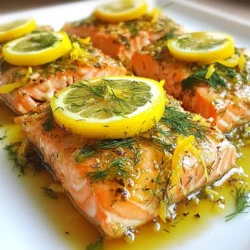 - 4 salmon fillets (about 6 oz each) - 2 tablespoons olive oil - 1 tablespoon fresh dill, chopped - 1 lemon, zest and juice - 2 cloves garlic, minced - Salt and pepper to taste - Lemon slices, for garnish - Fresh dill sprigs, for garnish When measuring olive oil, use a tablespoon for accuracy. For lemon zest, use a microplane. This tool gives you fine zest without the bitter white pith. Chop fresh dill finely to release its flavor. Use a sharp knife for a clean cut. Always check that your measuring tools are dry for best results. Fresh ingredients truly shine in this recipe. Fresh salmon gives you a tender, flaky texture. Look for bright, moist fillets with no fishy smell. Fresh dill adds a bright, herbaceous note that dried dill cannot match. Using a fresh lemon provides a zesty kick, enhancing the flavor. This dish becomes a masterpiece when you prioritize quality ingredients. Cooking with fresh items not only tastes better but also supports your health. When you use fresh, you make each bite delicious! {{ingredient_image_1}} To start, grab a small bowl. Add 2 tablespoons of olive oil. Then, chop 1 tablespoon of fresh dill and add it. Next, zest and juice one lemon. You need both for flavor! Mince 2 cloves of garlic and mix it in. Lastly, season with salt and pepper to taste. Stir well to combine all the flavors. This marinade will make your salmon burst with taste. Now, take 4 salmon fillets. Each fillet should weigh about 6 ounces. Use a paper towel to pat them dry. This helps the marinade stick better. Place the fillets skin-side down on a baking sheet lined with parchment paper. Brush the marinade generously over each fillet. Make sure every piece gets a good amount. Allow the salmon to marinate for about 15-20 minutes. This step is key for flavor absorption. Preheat your oven to 400Β°F (200Β°C). When the oven is ready, place the baking sheet inside. Roast the salmon for 12-15 minutes. Youβll know itβs done when it flakes easily with a fork. The internal temperature should reach 145Β°F (63Β°C). After baking, let the salmon rest for a couple of minutes. This helps keep it juicy. Finally, serve it garnished with lemon slices and fresh dill sprigs. Enjoy the deliciousness! To get the best texture from your salmon, start with fresh fillets. Look for bright, firm fish. Dry the salmon with paper towels. This helps the skin crisp up. When you roast the salmon, keep an eye on the time. Cook it for 12-15 minutes. You want it to flake easily with a fork. If it cooks too long, it can dry out. Use a meat thermometer to check for doneness. The internal temperature should be 145Β°F (63Β°C). To boost the flavor, use fresh dill and lemon. Fresh herbs pack more punch than dried ones. The lemon zest brightens the dish. You can also add a pinch of red pepper flakes for heat. A splash of white wine in the marinade adds depth. If you like garlic, try using roasted garlic instead of raw. It gives a sweeter taste. For a twist, mix in some honey. It will balance the lemon's tartness. Avoid over-marinating the salmon. If you leave it too long, the fish can become mushy. Twenty minutes is perfect for flavor. Donβt skip the resting step after cooking. Letting the salmon rest for a few minutes makes it juicier. Lastly, donβt forget to use parchment paper. It helps with easy clean-up and prevents sticking. These small tips can make your meal even better. Pro Tips Choose Fresh Salmon: Opt for wild-caught salmon when possible for the best flavor and texture. Marinating Time: Allow the salmon to marinate for at least 30 minutes if you want a more intense flavor. Check Doneness: Use a meat thermometer to ensure the salmon reaches 145Β°F (63Β°C) for perfect doneness. Pair with Sides: Serve with a light salad or steamed vegetables to complement the salmon's rich flavor. {{image_2}} You can change the herbs and spices to mix things up. Try using thyme, parsley, or basil for a twist. Each herb brings its own flavor. For a spicy kick, add some red pepper flakes. If you want a smoky taste, smoked paprika works well too. Experiment and find your favorite blend! You can roast, grill, or pan-sear your salmon. Grilling adds a nice char and smoky flavor. Preheat your grill to medium-high heat. Cook the salmon for about 6-8 minutes per side. For pan-searing, heat oil in a skillet. Place the salmon skin-side down and cook for 4-5 minutes. Flip and cook for another 3-4 minutes. Each method gives a unique taste. Lemon Dill Roasted Salmon pairs well with many sides. Serve it with roasted vegetables, rice, or a fresh salad. You can also add a dollop of yogurt or a creamy sauce for extra flavor. A nice glass of white wine can elevate your meal. Try pairing it with Chardonnay or Sauvignon Blanc. Enjoy mixing and matching! After enjoying your Lemon Dill Roasted Salmon, store any leftovers. Place the salmon in an airtight container. This helps keep it fresh. You can store it in the fridge for up to three days. Make sure to cover the salmon well to avoid any odors from other foods. If you want to keep it longer, consider freezing. When you're ready to enjoy your leftovers, reheating is easy. Preheat your oven to 275Β°F (135Β°C). Place the salmon on a baking sheet. Cover it with foil to keep it moist. Heat for about 15 minutes or until warm. You can also use a microwave. Just heat it in short bursts. This keeps the salmon tender. Freezing Lemon Dill Roasted Salmon works great too. Wrap each fillet tightly in plastic wrap. Then, place them in a freezer-safe bag. Remember to remove as much air as possible. This helps prevent freezer burn. You can store it in the freezer for up to three months. When you're ready to cook, thaw it in the fridge overnight before reheating. I recommend roasting salmon for 12 to 15 minutes at 400Β°F (200Β°C). The key is to watch for the salmon to flake easily with a fork. This means it is done. Salmon is best when it reaches an internal temperature of 145Β°F (63Β°C). If you have thicker fillets, it may take a few extra minutes. Always check to ensure itβs cooked perfectly. Yes, you can use frozen salmon fillets. Just make sure to thaw them first. You can place them in the fridge overnight or run them under cold water for a quick thaw. After thawing, pat them dry before marinating. This helps the marinade stick better and enhances the flavor. Lemon Dill Roasted Salmon goes well with many sides. Here are a few ideas: - Steamed asparagus - Roasted broccoli - Garlic mashed potatoes - Quinoa salad - Mixed green salad with a light vinaigrette These sides complement the salmonβs bright flavors and keep your meal light and fresh. You can mix and match based on your taste! This blog post covered key points to cook delicious salmon. Fresh ingredients matter for taste. I shared easy measuring tips to get it right every time. You learned about prepping the marinade, cooking techniques, and timing. I also offered tips for perfect texture and flavor. Don't forget the variations to try different herbs or cooking methods. Lastly, I provided storage info for leftovers. With this guide, you can create amazing salmon dishes at home. Enjoy every bite!