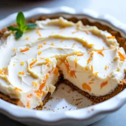 To create a delicious Orange Creamsicle Icebox Pie, you need the following main ingredients: - 1 ½ cups graham cracker crumbs - ½ cup unsalted butter, melted - 1 cup powdered sugar - 1 (8 oz) package cream cheese, softened - 1 cup heavy whipping cream - 1 cup orange juice (freshly squeezed preferred) - Zest of 1 orange - 1 teaspoon vanilla extract - Pinch of salt These ingredients work together to create a creamy, smooth filling that pairs perfectly with the crunchy crust. You can make your pie look even more delightful with these optional garnishes and additions: - Extra whipped cream for a fluffy topping - A sprinkle of orange zest for added color - Mint leaves for a fresh touch - Thin orange slices for a pop of citrus These garnishes not only enhance the look but also add extra flavor. To make your Orange Creamsicle Icebox Pie, gather these tools and equipment: - 9-inch pie dish - Mixing bowls (one large and one medium) - Measuring cups and spoons - Whisk or electric mixer for whipping cream - Spatula for smooth filling Having these tools ready will help you create your pie easily and efficiently. {{ingredient_image_1}} First, grab a medium bowl. In this bowl, mix together the graham cracker crumbs, melted butter, and ¼ cup of powdered sugar. You want to blend until the crumbs look wet and clumpy. Next, press this crumb mixture into a 9-inch pie dish. Make sure to cover the bottom and the sides. Use the back of a measuring cup or your fingers to create an even layer. Once you finish, chill the crust in the fridge for 15 minutes. This helps it to set. Now, let’s make the filling. In a large bowl, blend the softened cream cheese with the remaining powdered sugar, which is ¾ cup. Mix until it becomes smooth and creamy. In another bowl, whip the heavy cream until it forms stiff peaks. This means it holds its shape well. Gently fold the whipped cream into the cream cheese mixture. Be careful not to deflate the whipped cream; we want to keep it light and airy. Stir in the fresh orange juice, orange zest, vanilla extract, and a pinch of salt. Mix until everything combines well. Time to put it all together! Pour the orange cream filling into the prepared graham cracker crust. Use a spatula to smooth the top. After that, cover the pie with plastic wrap and place it in the refrigerator. Chill for at least 4 hours, but overnight is best. This allows the pie to set properly. When it’s ready, slice the pie and serve it chilled. For a fun touch, add whipped cream and a sprinkle of orange zest on top! When making Orange Creamsicle Icebox Pie, some mistakes can spoil the fun. First, don’t skip chilling the crust. It helps the crust hold its shape. Second, blend the cream cheese until smooth. Lumps can ruin the texture. Lastly, be gentle when folding the whipped cream. Too much mixing can deflate the cream. To make great whipped cream, start with cold heavy cream. Use a chilled bowl and beaters for the best results. Whip until stiff peaks form. This means the cream should hold its shape. Don’t stop too soon; under-whipped cream won’t give you the right texture. Fold it into the filling gently, preserving the airiness. Serve your pie chilled for the best taste. You can slice and place it on dessert plates. Add a dollop of whipped cream on top for extra flavor. A sprinkle of orange zest adds a nice touch, too. For a pop of color, garnish with a mint sprig or a slice of orange. Enjoy every bite! Pro Tips Chill the Bowl: For an even fluffier whipped cream, chill your mixing bowl and beaters in the freezer for about 10-15 minutes before whipping the cream. Use Fresh Juice: Opt for freshly squeezed orange juice to enhance the flavor of your pie. Bottled juice may contain preservatives that can alter the taste. Let it Set: Allow the pie to chill overnight for the best texture. This helps the flavors meld together and results in a more stable filling. Garnish Wisely: For an extra touch, consider garnishing with thin orange slices or edible flowers for a beautiful presentation that enhances the citrus theme. {{image_2}} You can switch up the flavors in this pie for fun. Try adding lemon juice for a zesty twist. Lime juice gives it a fresh kick. You might also mix in some berry puree for a fruity swirl. Consider using coconut cream instead of regular cream for a tropical feel. Each variation can change the taste while keeping that creamy texture. To make this pie gluten-free, use gluten-free graham crackers. You can find these at most grocery stores. Just crush them the same way as regular ones. Mix with melted butter and press into the pie dish. The filling stays the same, making it easy to enjoy without gluten. For a vegan take, swap the cream cheese for a vegan cream cheese. Use coconut cream instead of heavy cream. You can whip the coconut cream until fluffy. Replace the butter in the crust with coconut oil. Use maple syrup instead of powdered sugar for sweetness. This version stays creamy and delicious while being plant-based. To keep your Orange Creamsicle Icebox Pie fresh, cover it well. Use plastic wrap or aluminum foil. This keeps moisture out and flavor in. Store it in the fridge. Make sure your pie dish is tight in the fridge to prevent any spills or smells from other foods. If stored correctly, your pie lasts about 4 to 5 days in the fridge. Over time, the crust may become soggy. This happens because the filling contains moisture. For the best taste and texture, eat it within the first few days. You can freeze your pie if you want to keep it longer. First, let it chill completely in the fridge. Then, wrap the pie tightly in plastic wrap. Place it in a freezer-safe container. When ready to eat, thaw it in the fridge overnight. This keeps the flavors fresh. Enjoy your slice of summer anytime! If you need a cream cheese substitute, use mascarpone cheese or Greek yogurt. Both options keep the creamy texture you want. Mascarpone adds a rich taste, while Greek yogurt gives a tangy flavor. Choose based on your taste or what you have on hand. Yes, you can use bottled orange juice. Just make sure it is 100% juice without added sugar or preservatives. Freshly squeezed juice offers a brighter flavor, but bottled juice works well in a pinch. Your pie will still taste great! The pie will last about 4 to 5 days in the fridge. Store it in an airtight container to keep it fresh. The longer it sits, the more the crust may soften, but the flavors will blend nicely. Absolutely! Making mini pies is a fun idea. Use a muffin tin or small tart pans. Adjust the chilling time to about 2 hours for mini versions. These bite-sized treats are perfect for parties or easy sharing. This blog post shared how to make a tasty Orange Creamsicle Icebox Pie. I covered the key ingredients and steps, like preparing the crust and making the filling. I also shared tips to avoid common mistakes and ways to enjoy this pie. Don't forget about variations like vegan or gluten-free options. Lastly, knowing how to store your pie helps keep it fresh. Give this recipe a try for a fun treat! You’ll love how easy and delicious it is!