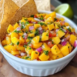 - 2 ripe mangos, diced - 2 habanero peppers, finely chopped (seeds removed for less heat) - 1 small red onion, finely diced - 1/2 cup fresh cilantro, chopped - Juice of 2 limes - 1 clove garlic, minced - Salt to taste When I make Spicy Mango Habanero Salsa, I love using fresh, ripe ingredients. Ripe mangos give the salsa a sweet base. Habanero peppers add a kick, so I often remove the seeds. The red onion adds crunch, while cilantro brings freshness. Lime juice brightens the flavor, and garlic adds depth. Don’t forget the salt; it ties everything together. If you can’t find ripe mangos, try peaches or nectarines. They also add sweetness. For those who want less heat, swap habaneros for jalapeños. They offer flavor without too much spice. You can also use green onions instead of red onion for a milder taste. If you want more herbs, try parsley or mint. Both can add a unique twist to your salsa. {{ingredient_image_1}} - Step 1: Dicing the mangos Start by washing the ripe mangos. Cut off the skin and dice them into small pieces. Aim for even sizes so they mix well later. This step adds sweetness to your salsa. - Step 2: Handling habanero peppers safely Wear gloves when you chop the habanero peppers. Remove the seeds if you want less heat. After cutting, wash your hands right away. This keeps the heat from spreading to your eyes or skin. - Step 3: Combining ingredients in a bowl In a medium bowl, add your diced mangos. Next, toss in the finely chopped habaneros. Add the diced red onion and cilantro. Squeeze in the juice of two limes. Finish with the minced garlic. Sprinkle salt to taste. - Tips for mixing without mashing Use a large spoon to mix the salsa gently. Avoid using too much force, as this can mash the mangos. The goal is to blend the flavors without losing the mango's texture. - Required mixing tools for best results A medium bowl and a large spoon work best. If you have a spatula, it can help with gentle mixing, too. Keep it simple to make cleanup easy. - Importance of refrigeration before serving Refrigerating the salsa lets the flavors meld together. This step is key to a tasty salsa. It helps the lime juice soak into the other ingredients. - Suggested chilling time for optimal flavor Cover the bowl and chill for at least 30 minutes. This time allows the flavors to blend. If you can wait longer, even better! To make your salsa even better, try adding other fruits. Pineapples or peaches bring a sweet twist. They add depth to the flavor that you will love. You can also mix in diced avocados for creaminess. Adjusting the heat level is easy. If you want it milder, remove all the seeds from the habaneros. You can also use fewer peppers. For a spicier kick, add more habaneros. Always taste as you go. This way, you will find the right heat for you. Spicy mango habanero salsa pairs great with tortilla chips. The crunch of the chips complements the salsa's sweetness. You can also serve it with fresh veggies like carrots and cucumbers. They are perfect for dipping too. For a hearty meal, try serving the salsa with tacos or grilled meats. It adds a fresh, zesty flavor to your dishes. You can spoon it over fish or chicken for a tasty twist. This salsa will brighten any meal. Make your salsa stand out with creative serving bowls. Use colorful bowls that match the bright colors of the salsa. This will catch your guests' eyes. Garnishing adds a special touch. Sprinkle fresh cilantro on top for a pop of green. Lime wedges on the side look nice and give extra flavor. You can even arrange the salsa with chips in a fun way. This makes your dish look appealing and inviting. Pro Tips Fresh Ingredients: Always use ripe, fresh mangos for the best flavor and texture in your salsa. Adjusting Heat: If you prefer a milder salsa, remove the seeds and membranes from the habanero peppers before chopping. Flavor Fusion: Allowing the salsa to chill in the refrigerator for at least 30 minutes enhances the blending of flavors. Serving Suggestions: Pair this salsa with grilled chicken or fish for a deliciously flavorful dish. {{image_2}} You can easily change up your mango habanero salsa. Try adding other fruits like pineapple or peach. These fruits add sweetness and balance the heat. They also bring a fun twist to your salsa. You can also mix in different herbs for a fresh taste. Mint adds a cool flavor, while parsley offers a mild taste. Experimenting with these herbs can give your salsa a unique flair. Roasting the ingredients can give your salsa a smoky flavor. Char the mango, peppers, and onion on a grill or under the broiler. This method adds depth and complexity to the taste. If you prefer a smoother texture, blend the salsa. Use a blender or food processor to combine the ingredients. This will create a creamy dip perfect for spreading on tacos or sandwiches. Making your salsa vegan-friendly is simple. All the ingredients are naturally vegan, so just enjoy it as is! For low-sodium options, skip the added salt. The natural flavors of the fruit and herbs will shine through. You can also use a salt substitute if you want to keep some seasoning. To keep your spicy mango habanero salsa fresh, use airtight containers. Glass jars work well. They seal tightly and help keep flavors strong. If you use plastic containers, make sure they are BPA-free for safety. Store your salsa in the fridge right after making it. This helps maintain its vibrant taste. In the fridge, salsa lasts about 3 to 5 days. After that, it may start to lose flavor. Look for signs of spoilage, like a sour smell or discoloration. If it looks slimy or has mold, throw it away. Better to be safe than sorry! You can freeze your salsa for later use. To do this, pour it into freezer bags or containers. Leave some space at the top. Salsa expands when it freezes. To thaw, place it in the fridge overnight. If you're in a hurry, run the bag under cold water. Once thawed, enjoy it in a week or two. How spicy is this salsa? This salsa has a good kick! Habanero peppers are quite hot. If you remove the seeds, it gets milder. Can I use frozen mangos? Yes, you can use frozen mangos! Just let them thaw and drain any excess water. Fresh is best, but frozen works well too. How long can I store leftover salsa? You can store it in the fridge for up to five days. Make sure to keep it in a sealed container to keep it fresh. What can I use instead of habanero peppers? If you want less heat, try jalapeños or serrano peppers. They add flavor without too much spice. Can I make this salsa ahead of time? Absolutely! Making it a few hours before serving helps flavors blend better. Just cover it and chill. What dishes pair well with mango habanero salsa? This salsa is great with tacos, grilled chicken, or fish. It also works well on top of nachos. How can I adjust the flavor if it’s too spicy? To tone it down, add more diced mango or some diced avocado. You can also mix in a bit of yogurt for creaminess. This blog post covered the ingredients and steps to make mango habanero salsa. You learned about ingredient swaps and storage tips. Experimenting with flavors, textures, and presentations can elevate your salsa. Remember to chill it for the best taste. This salsa pairs well with many dishes and can be adjusted to fit your taste. Try different fruits or herbs for a twist. Enjoying this fresh, spicy treat will impress your guests and add zest to your meals. Happy cooking!